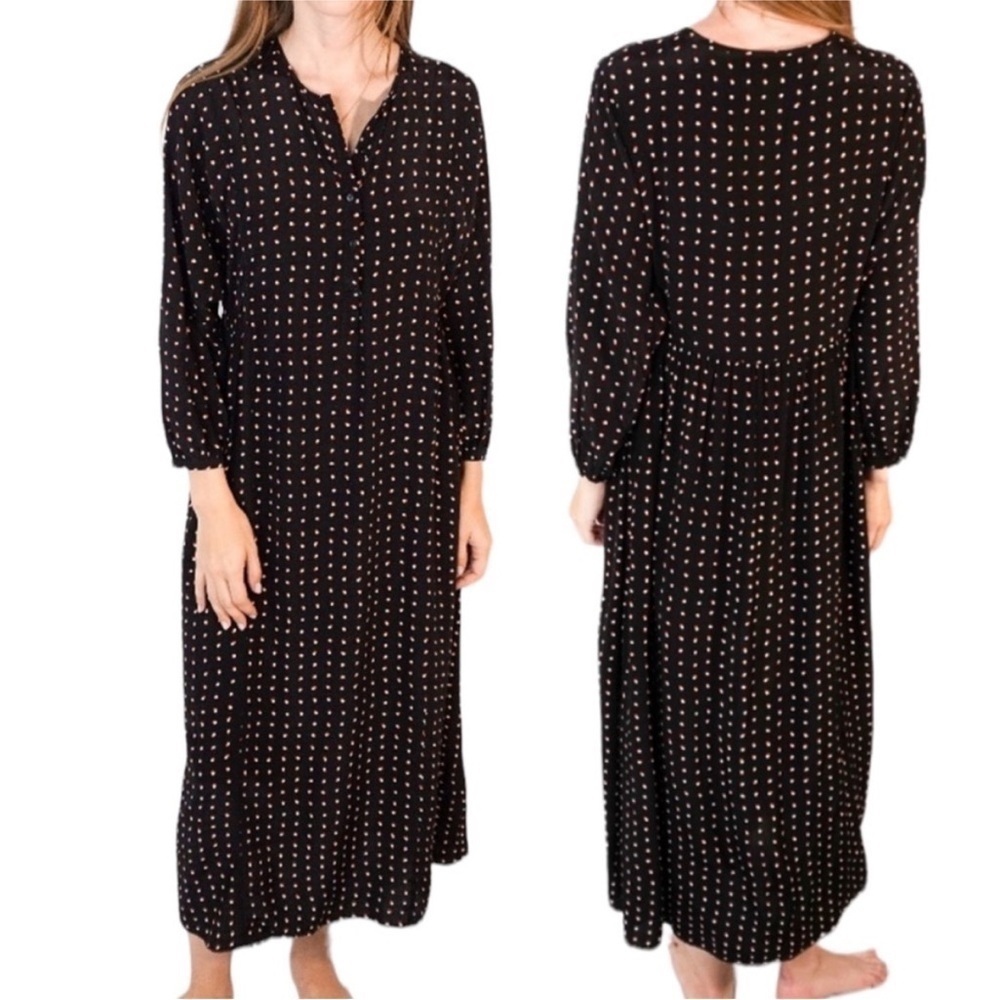 Zara Black Polkadot Maxi Dress